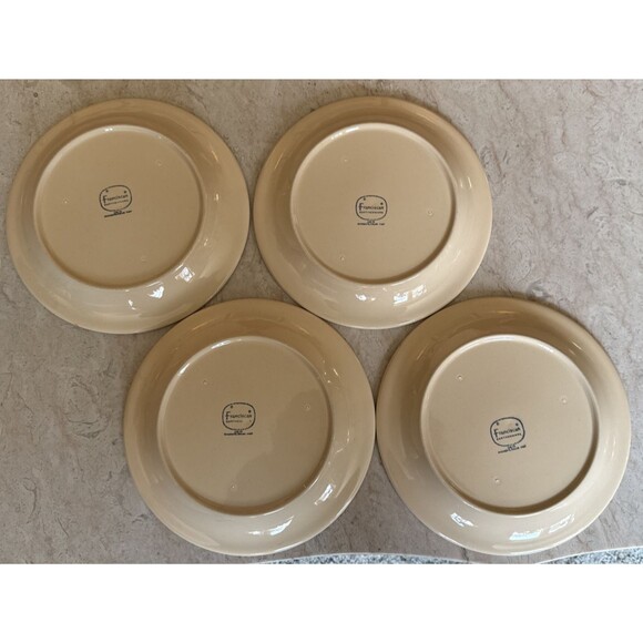 4 Vintage FRANCISCAN Gingersnap 8 3/4" Salad Plates Earthenware 1970s USA - Picture 5 of 6